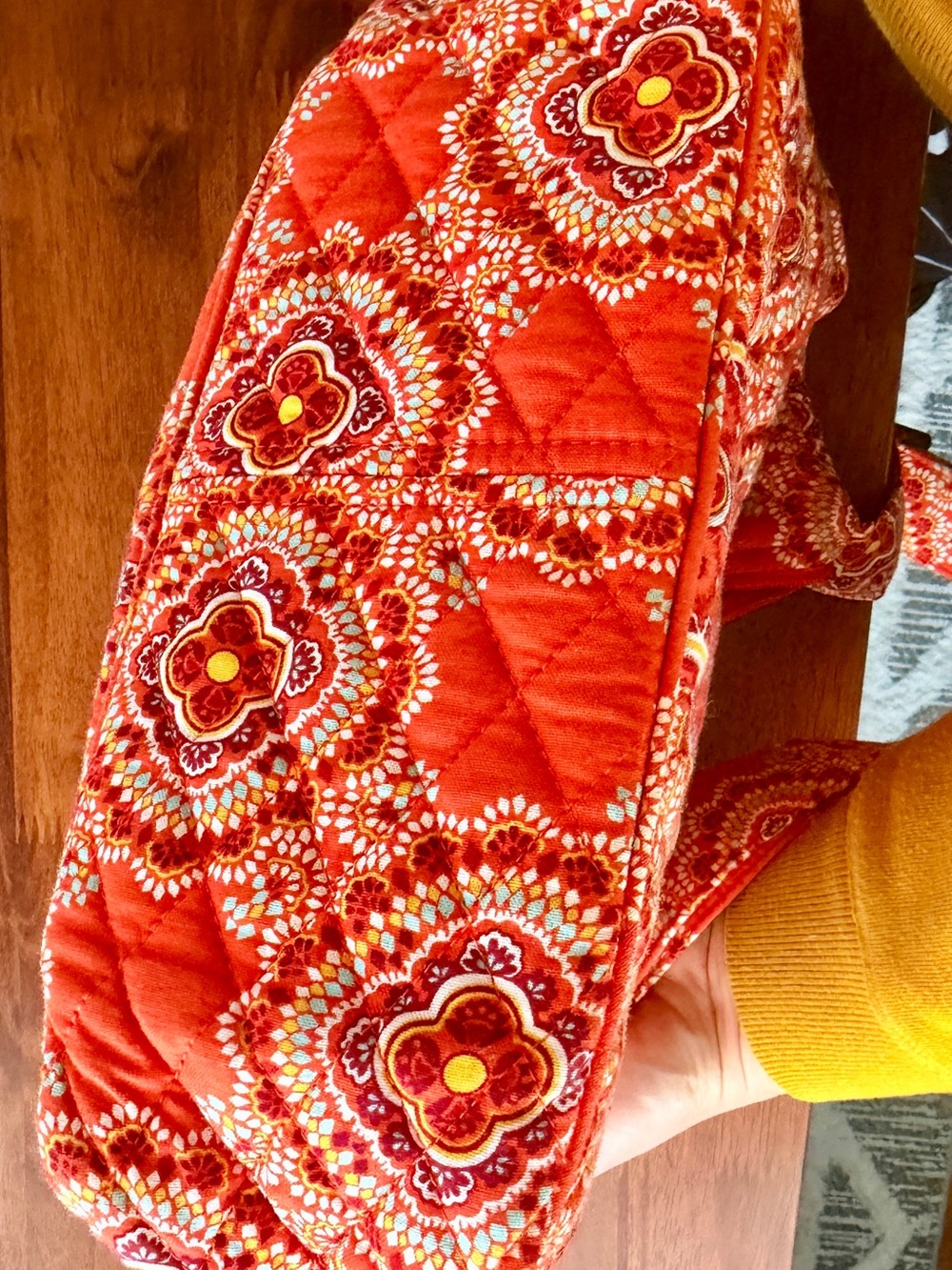 Vera Bradley Red Quilted Floral Shoulder Bag - Picture 7 of 10